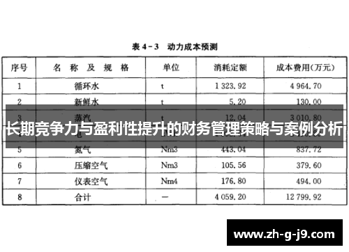 长期竞争力与盈利性提升的财务管理策略与案例分析
